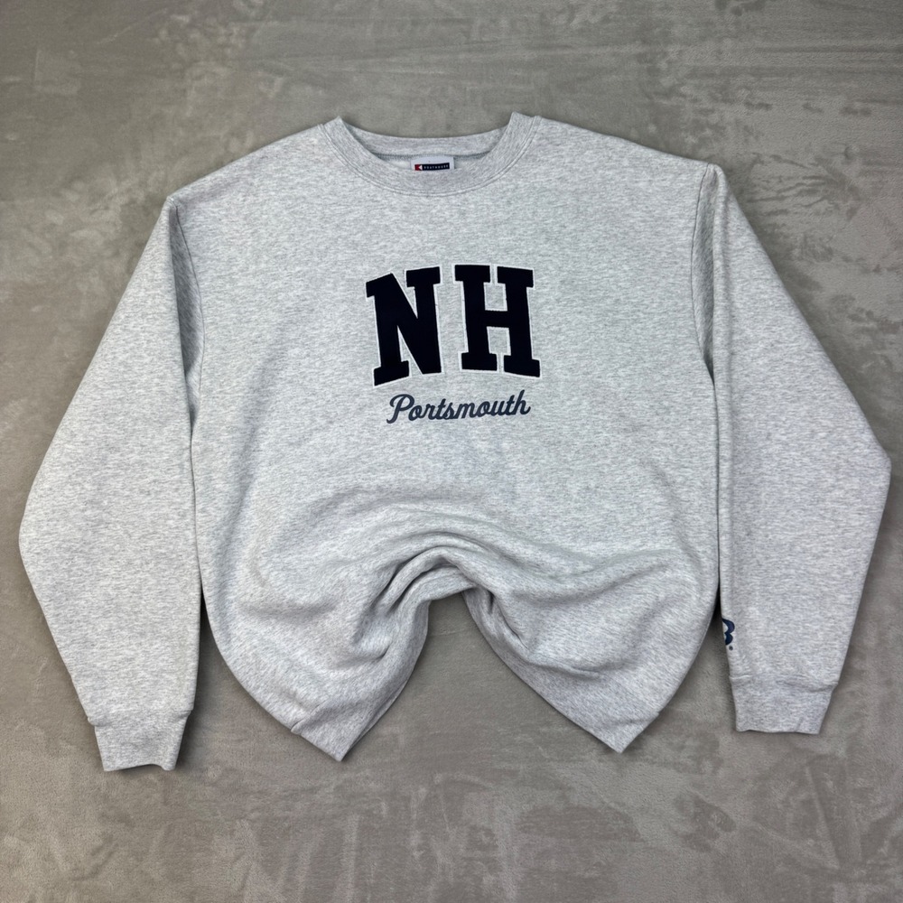Vintage Boathouse NH Portsmouth Sweatshirt Mens Large Gray Crewneck Pullover USA